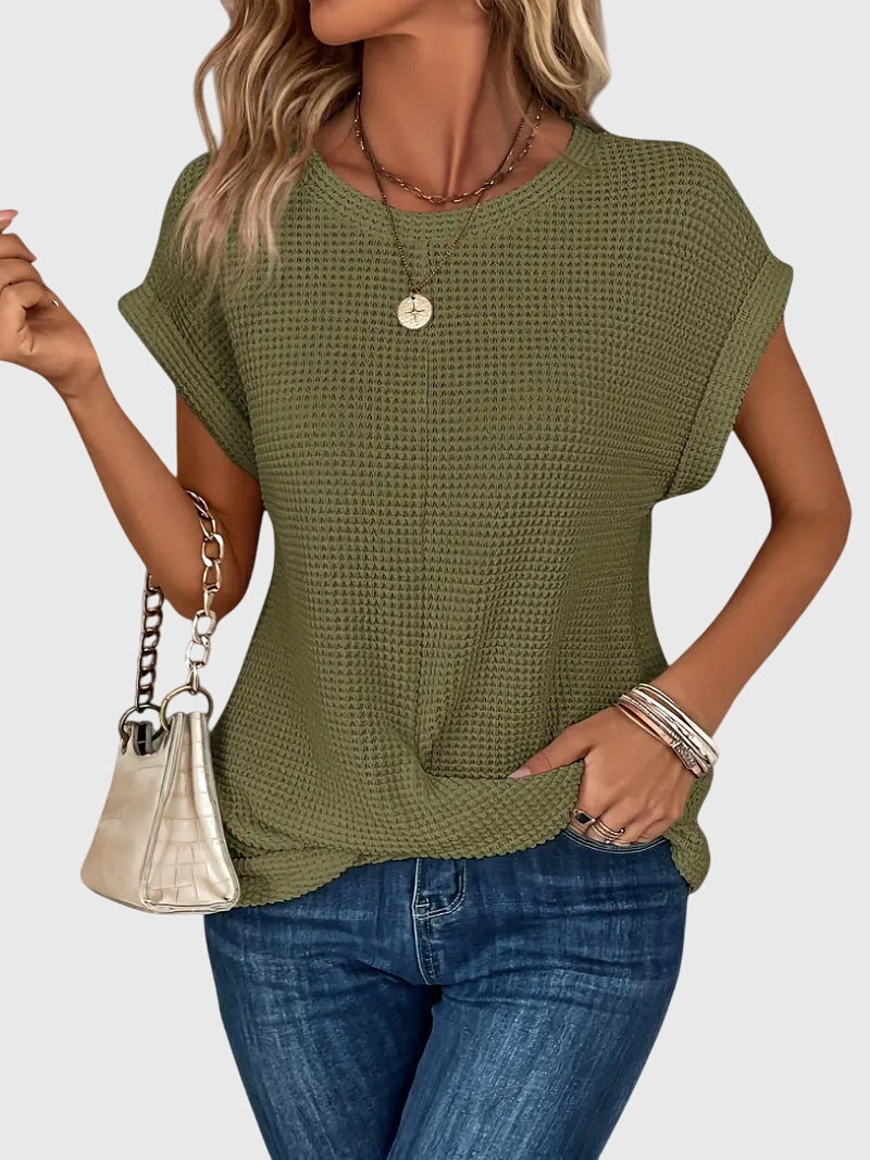Isa | Women's Elegant Crew Neck Blouse for Work & Parties