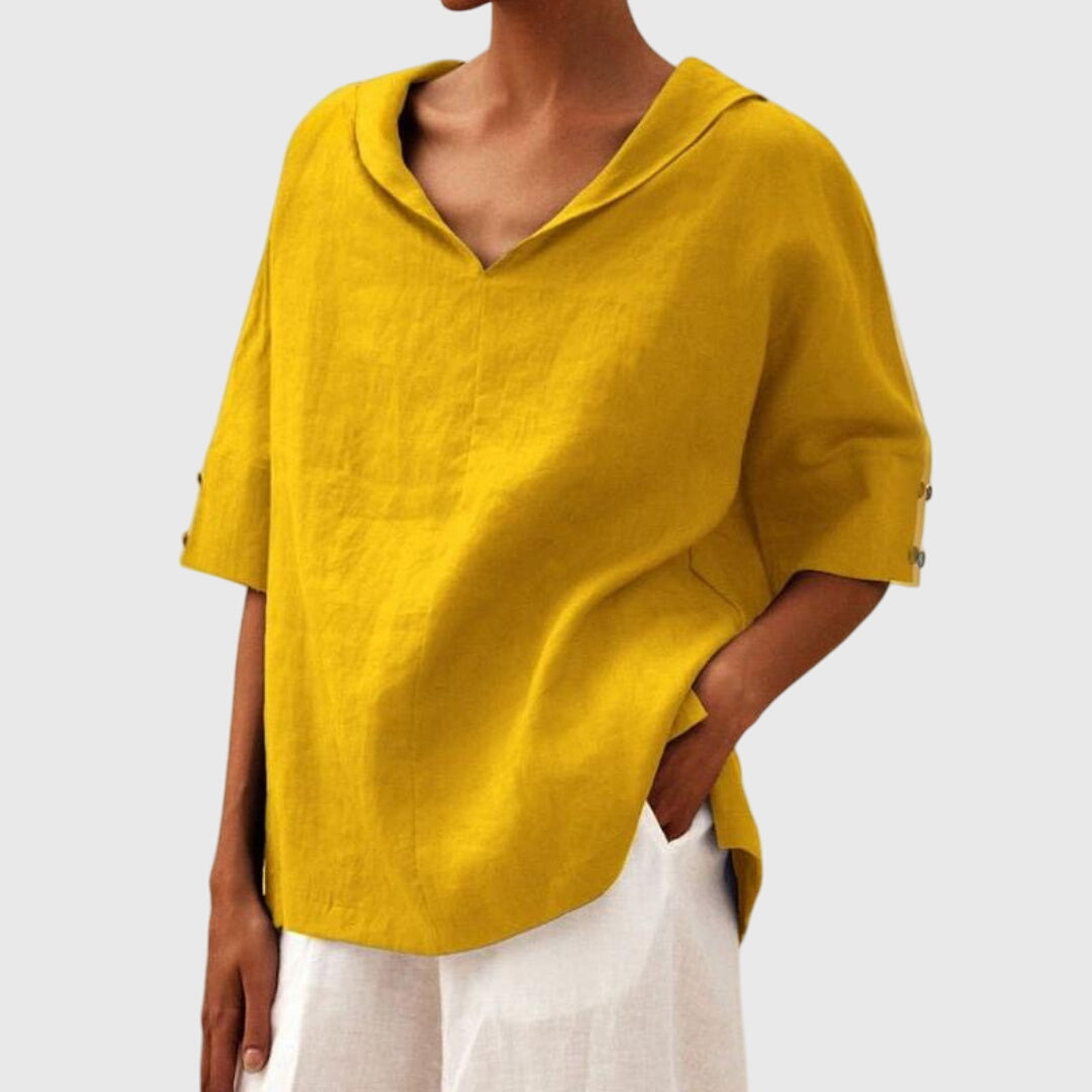 Joanna | Women's Loose-Fit V-Neck Long Sleeve Blouse