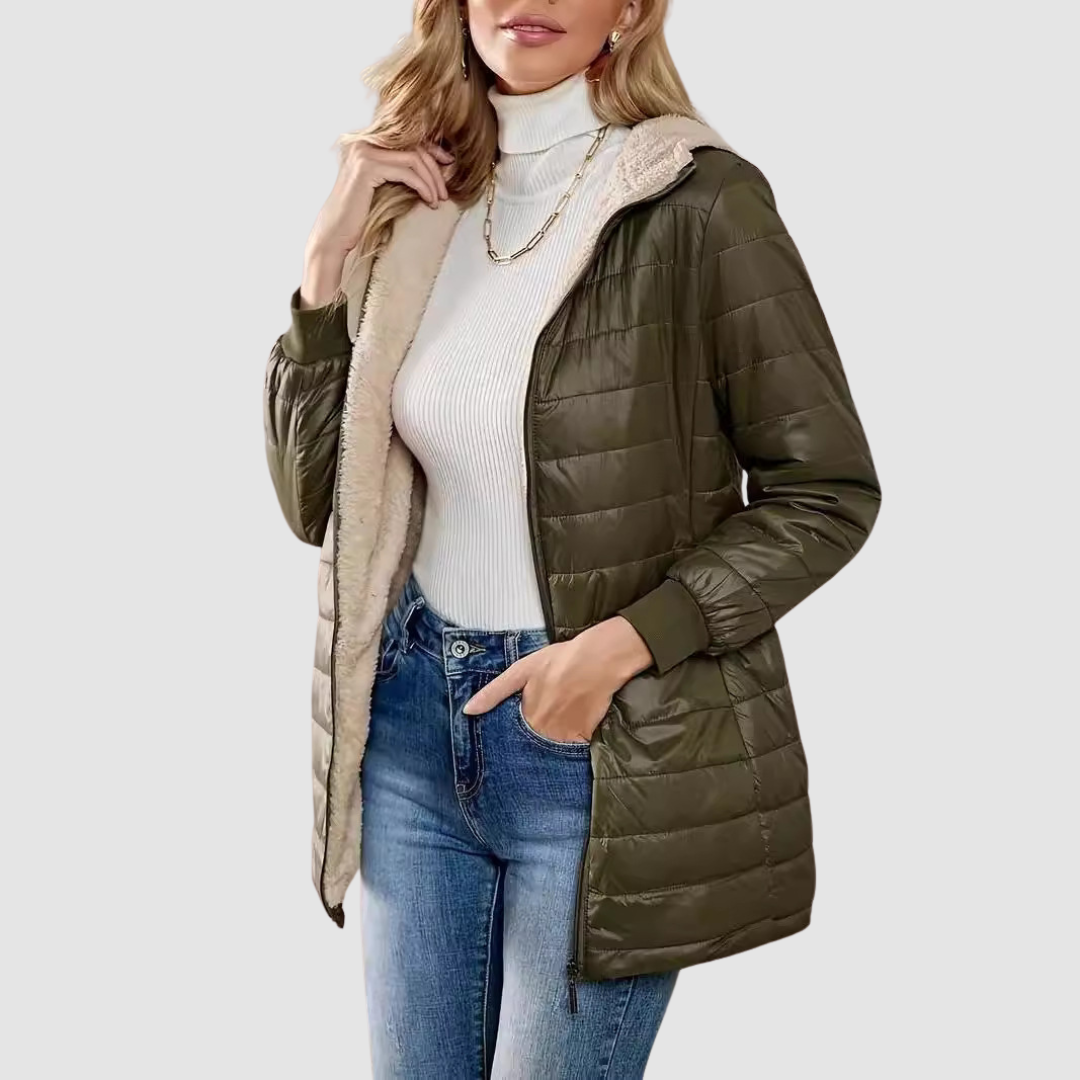 Devon | Women's Long Winter Coat Hooded Belted Silhouette