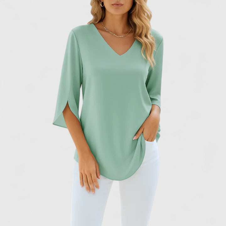 Elionara | Women's Elegant V-Neck Long Sleeve Blouse