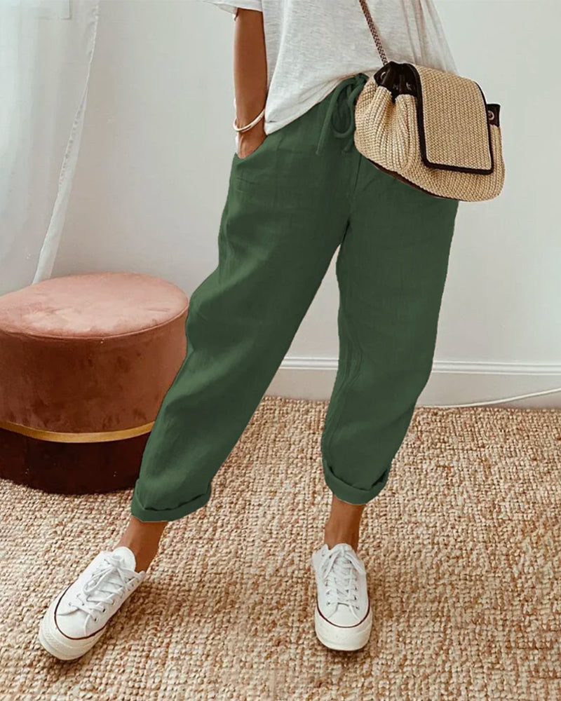 Juli | Women's Wide Leg Pants High-Waist Flowy Elegant