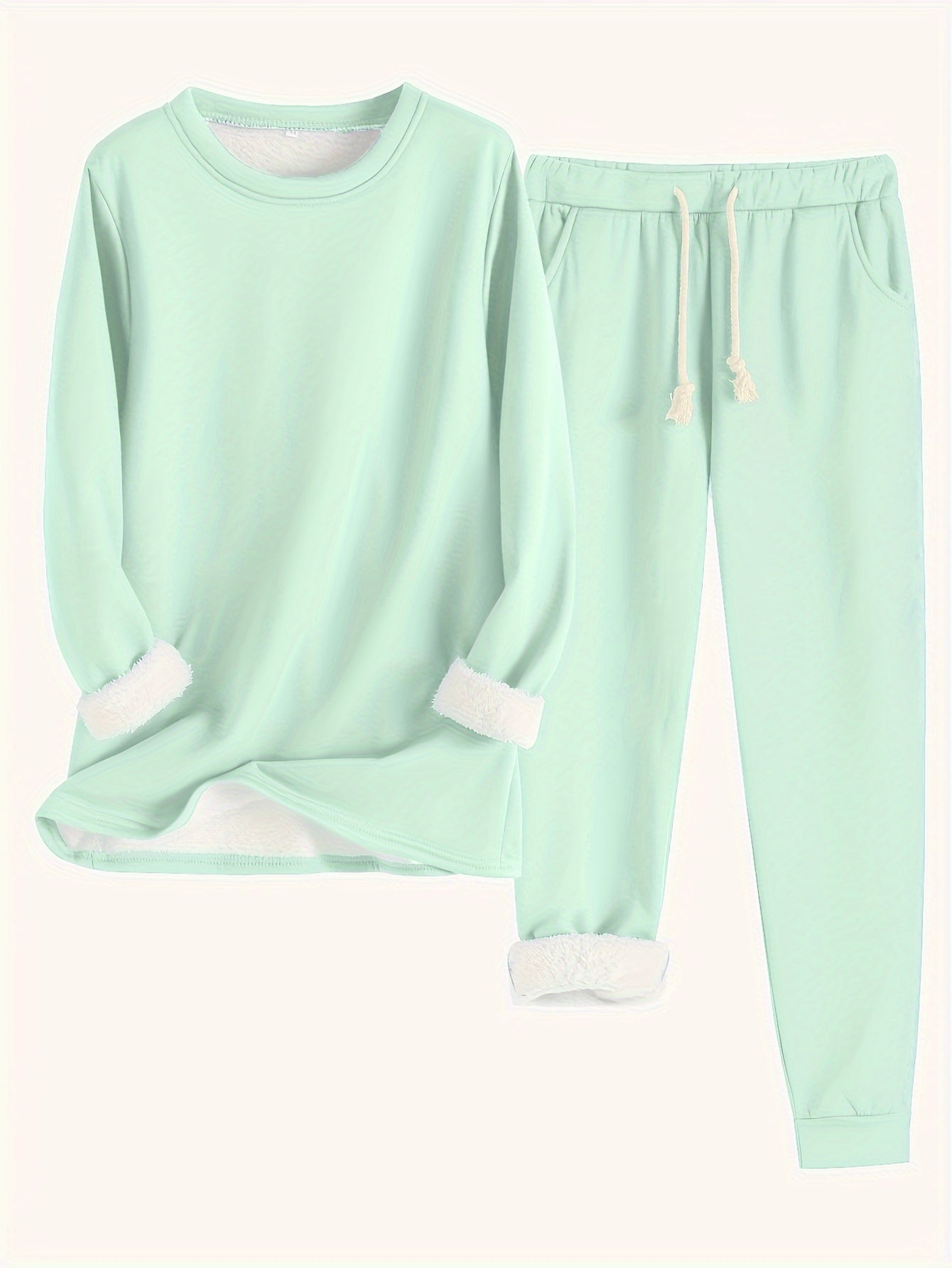Karin | Women's Lounge Set with Pockets, Crew Neck Top