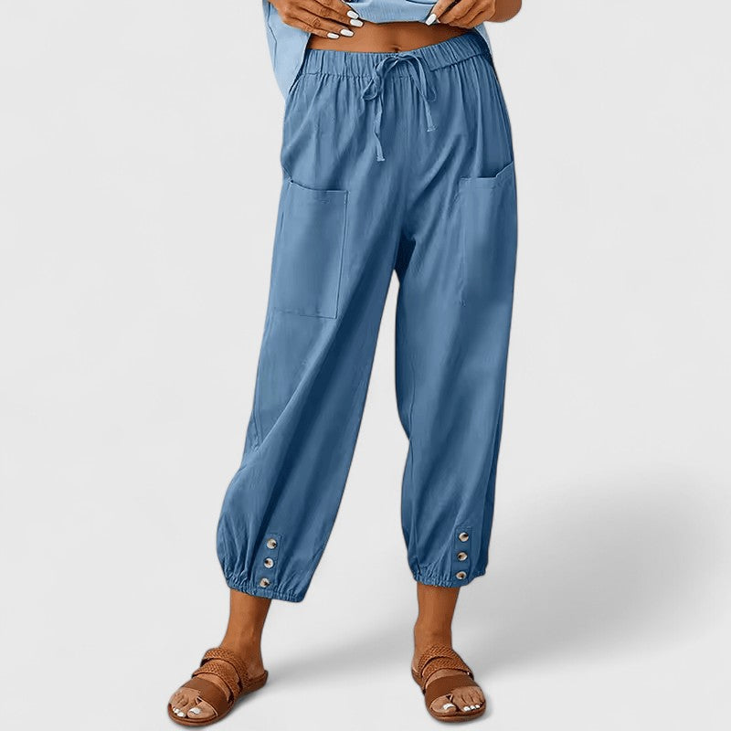 Jolie | Women's Wide-Leg High-Waist Pants – Elegant Daywear
