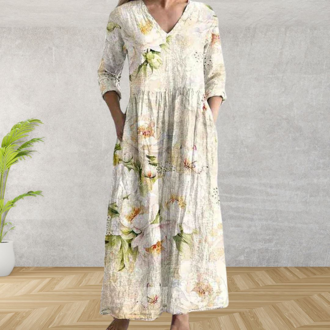 Yulya™ | Elegant Floral Midi Dress 7