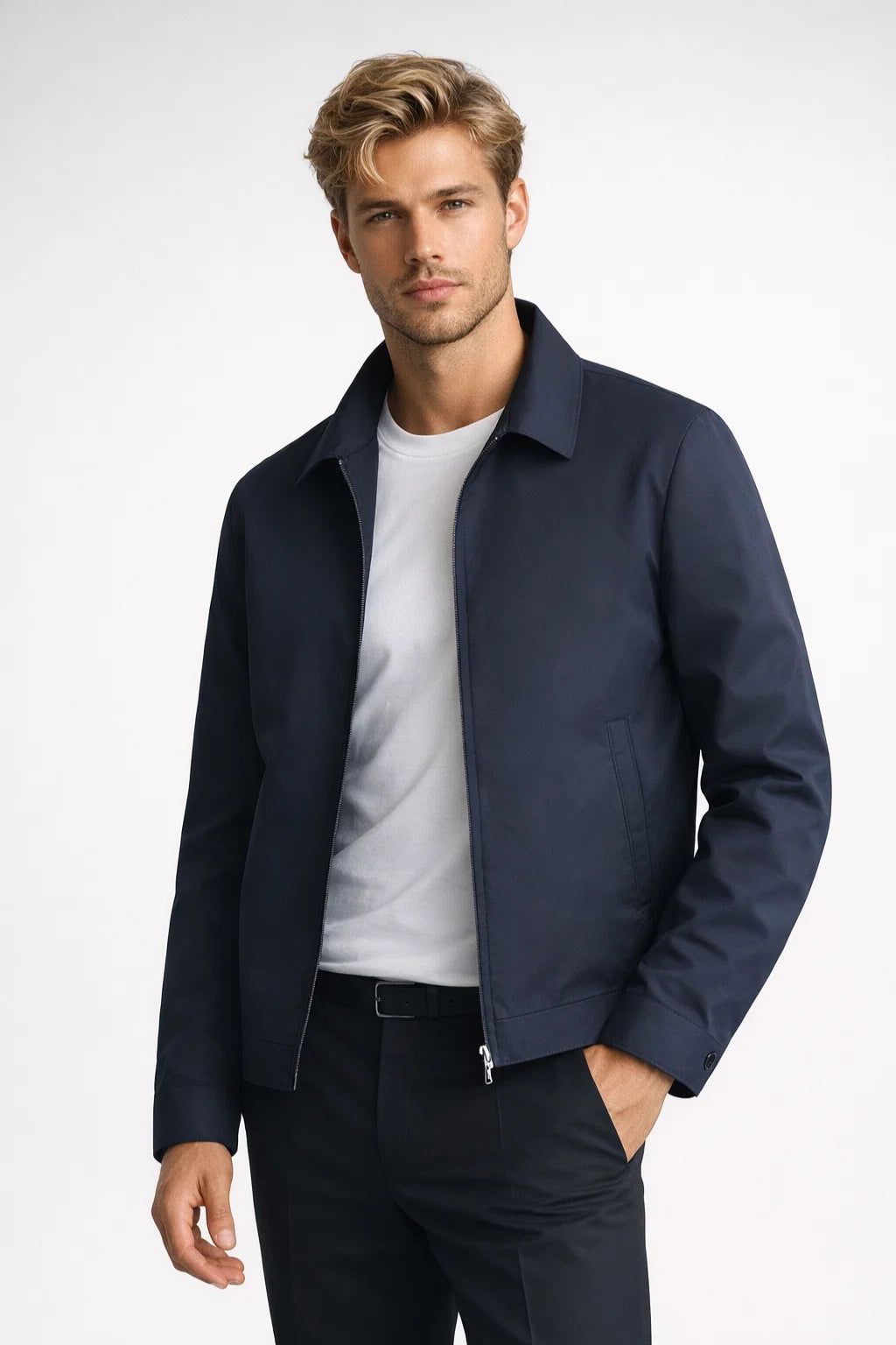 Marcelo | Men's Slim-Fit Jacket with Classic Collar - Smart Casual