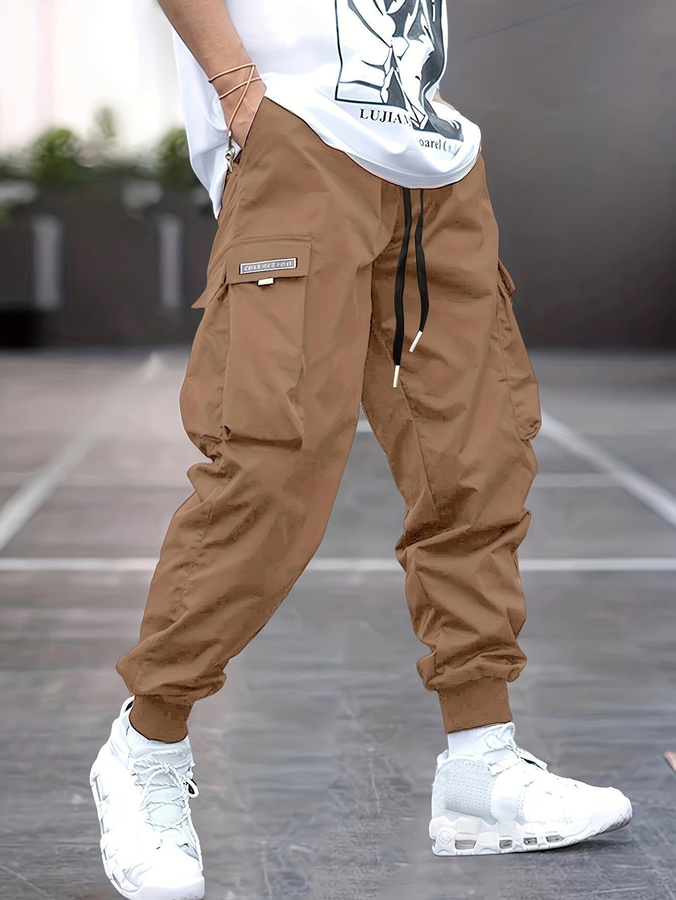 Magnus | Men's Cargo Jogger Pants Ribbed Ankle Drawstring