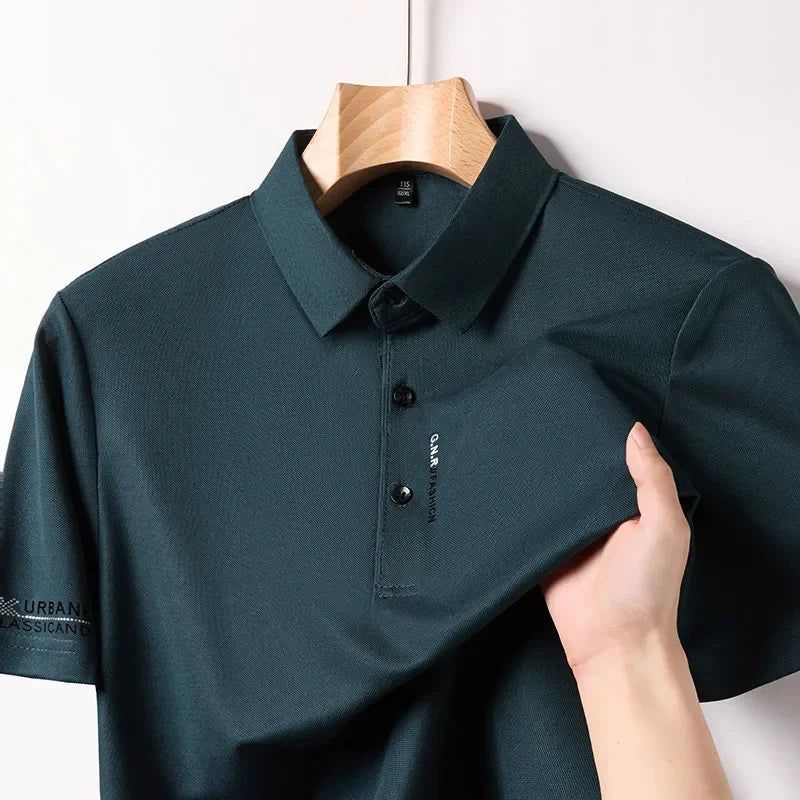 Colton | Men's Polo Shirt Short Sleeve Button Front Casual