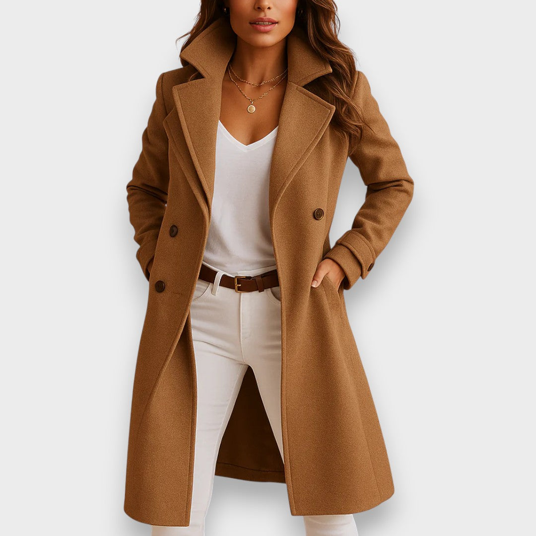 Marielle | Women's Long Coat Tailored Fit Classic Silhouette – Winter Layering