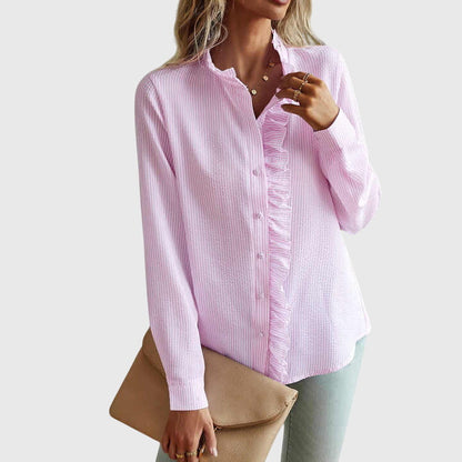Kaitlyn | Women's Elegant V-Neck Blouse – Dressy Work Style