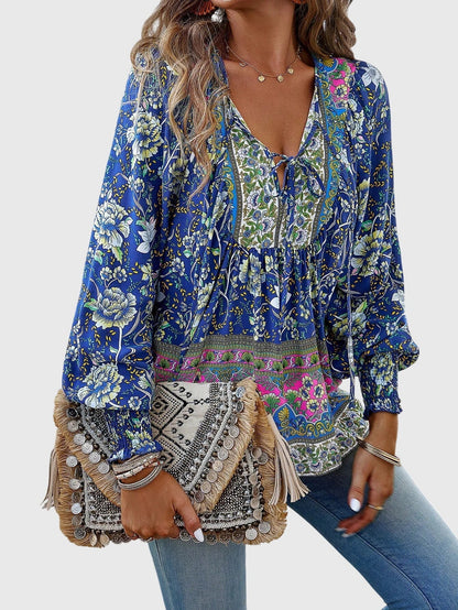 Lexi | Women's V-Neck Long Sleeve Pullover Blouse