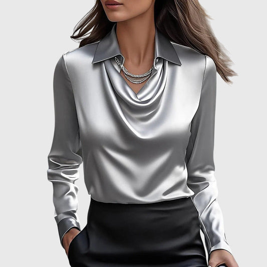 Brooklyn | Women's Elegant V-Neck Blouse - Polished Look