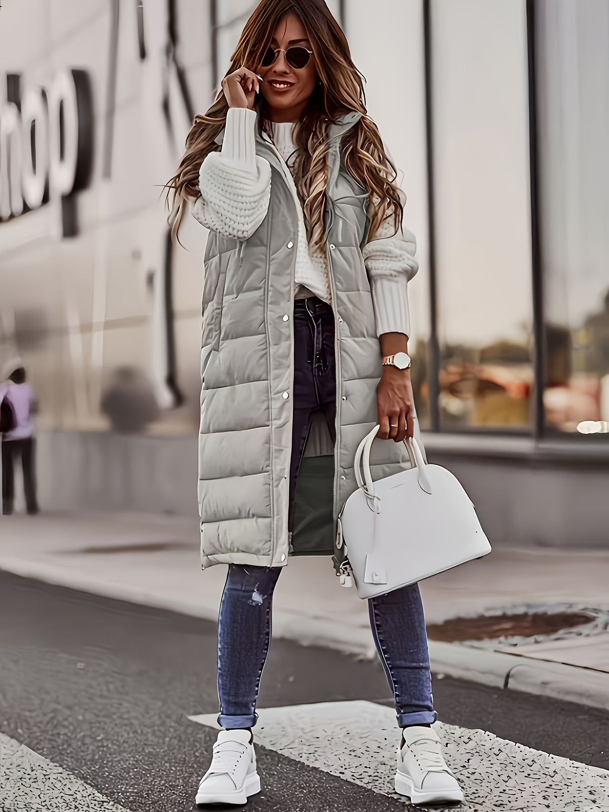 Femke | Quilted Longline Puffer Jacket Vest for Women
