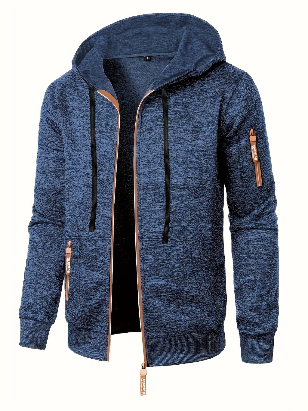 Matteo | Ribbed Zip-Up Hooded Sweater Jacket for Men