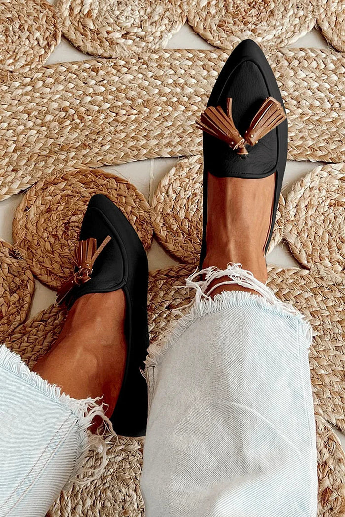 Luca | Pointed Tassel Loafers for Women, Slip-On