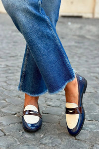 Carmen | Women's Two-Tone Tassel Loafers - Pointed Toe