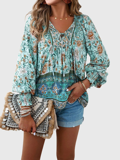 Lexi | Women's V-Neck Long Sleeve Pullover Blouse