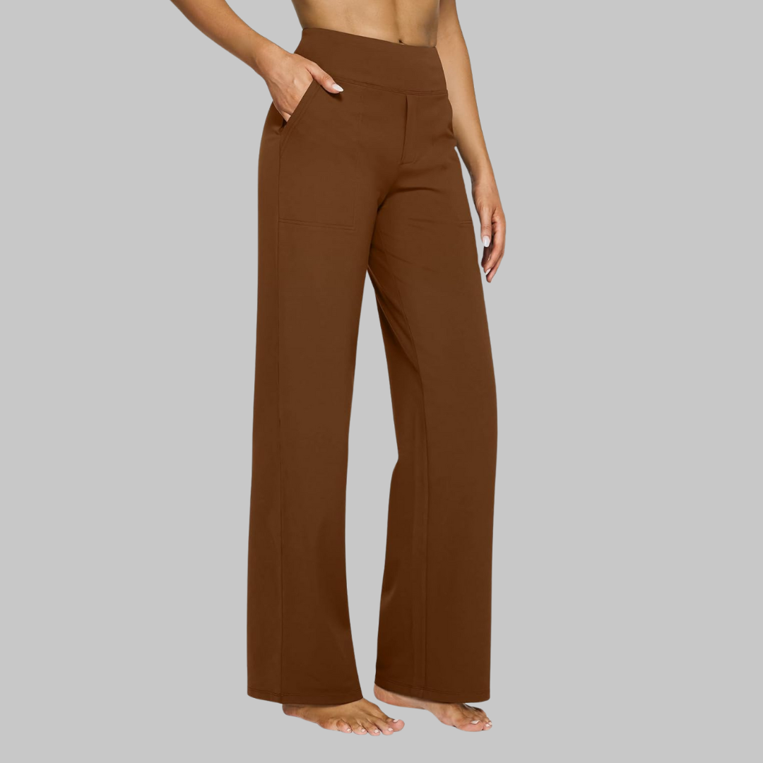 Helga | High-Waist Wide Leg Pants with Pockets for Women