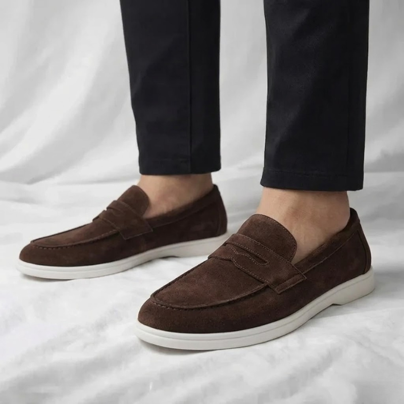 Ruben | Penny Strap Suede Loafers for Men