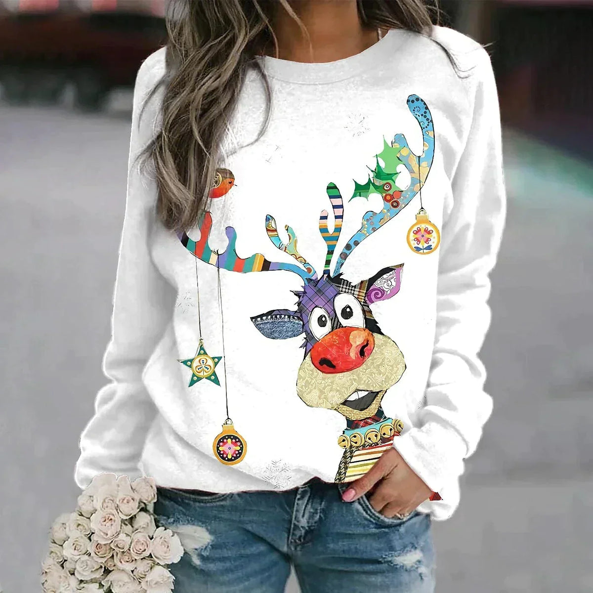 Ans | Christmas Sweater with Round Neck for Women