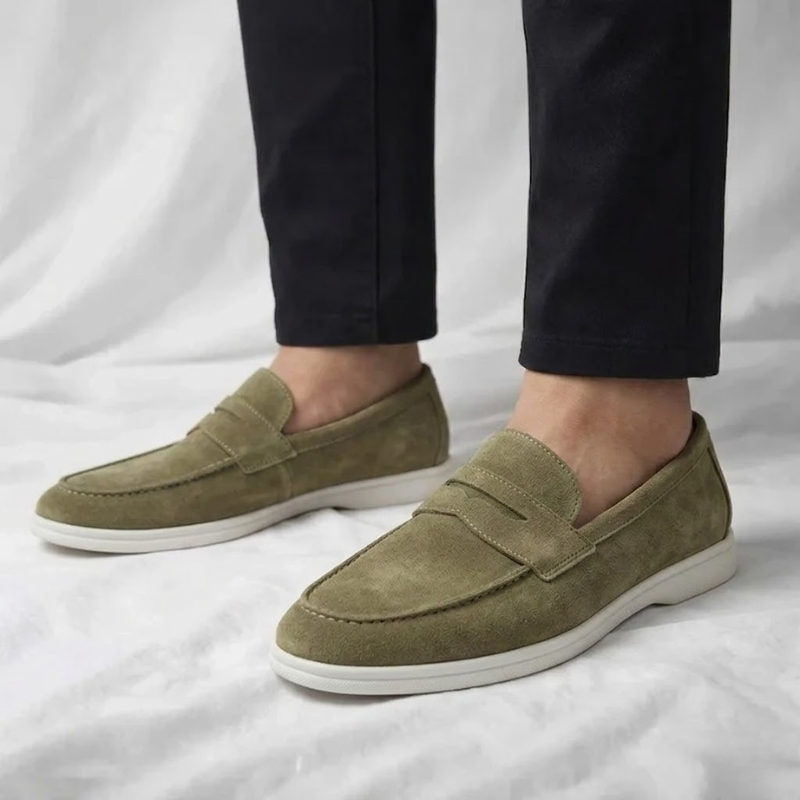 Ruben | Penny Strap Suede Loafers for Men