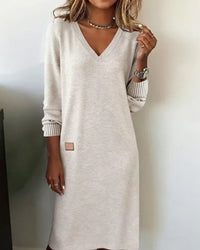 Anke | V-Neck Midi Dress with Pockets for Women