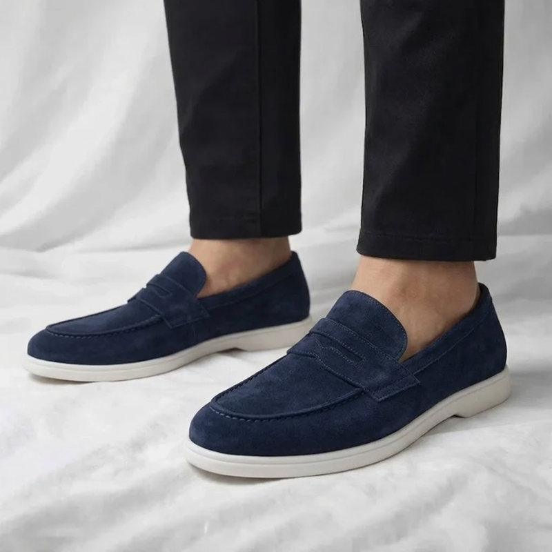 Ruben | Penny Strap Suede Loafers for Men