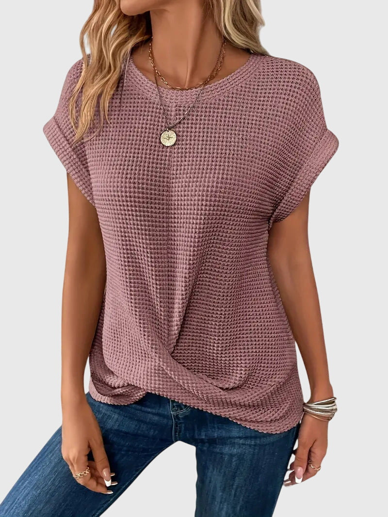 Isa | Women's Elegant Crew Neck Blouse for Work & Parties