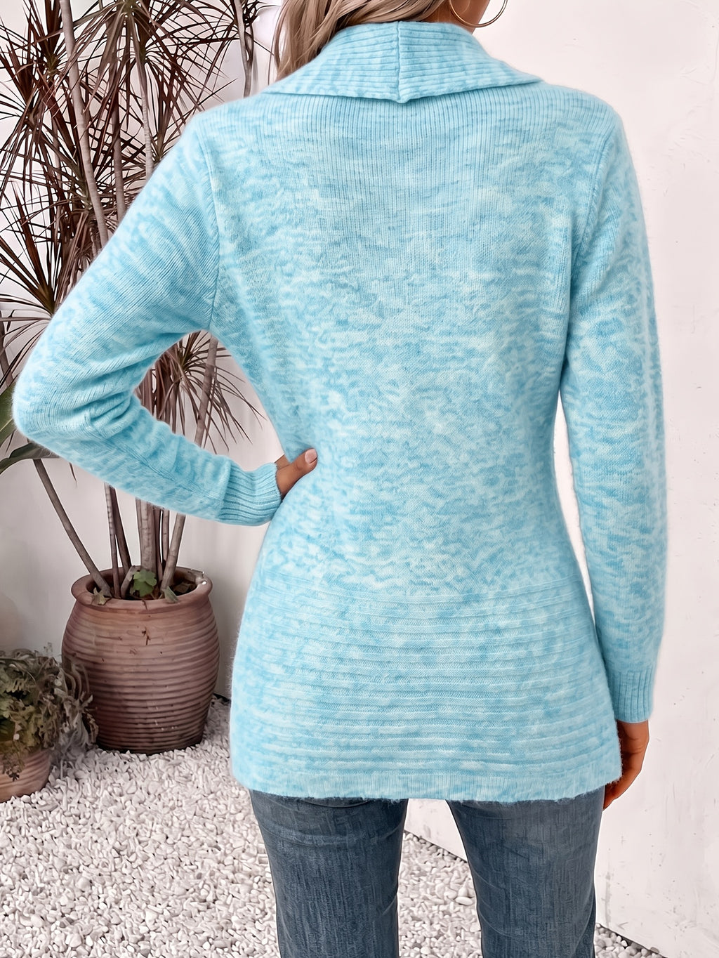 Priya | Belted Ribbed Open-Front Cardigan for Women