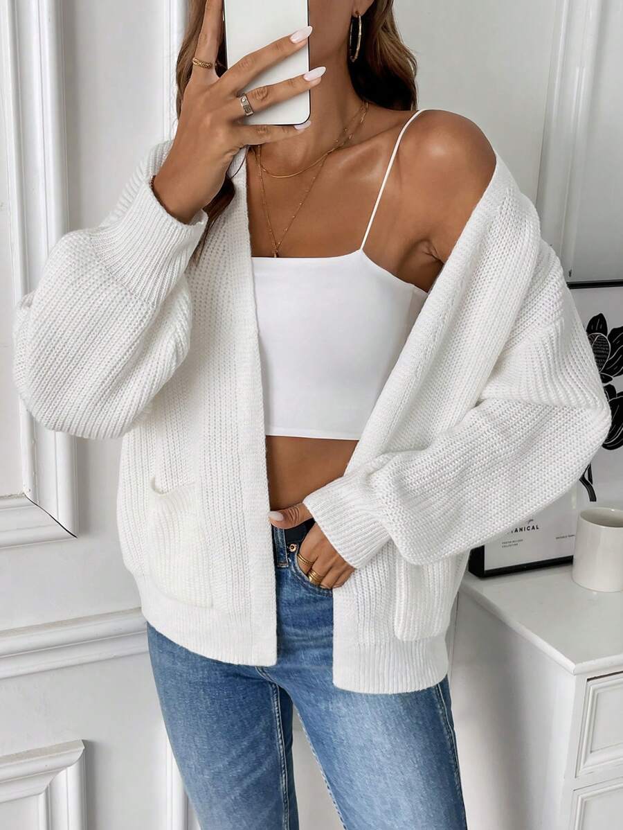 Marlowe | Ribbed Cropped Cardigan with Pockets for Women