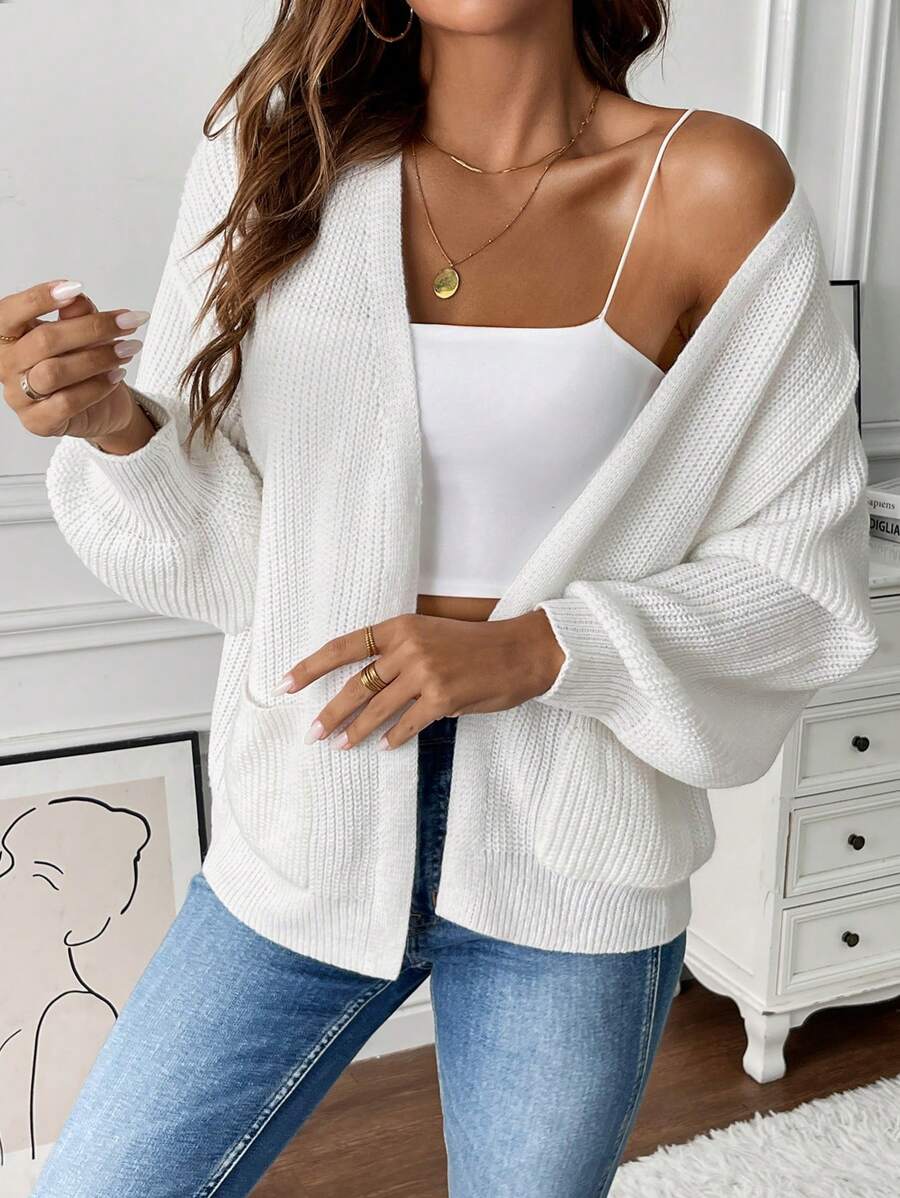 Marlowe | Ribbed Cropped Cardigan with Pockets for Women