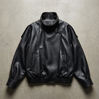 Dorianne | Notch Lapel Longline Leather Jacket for Women