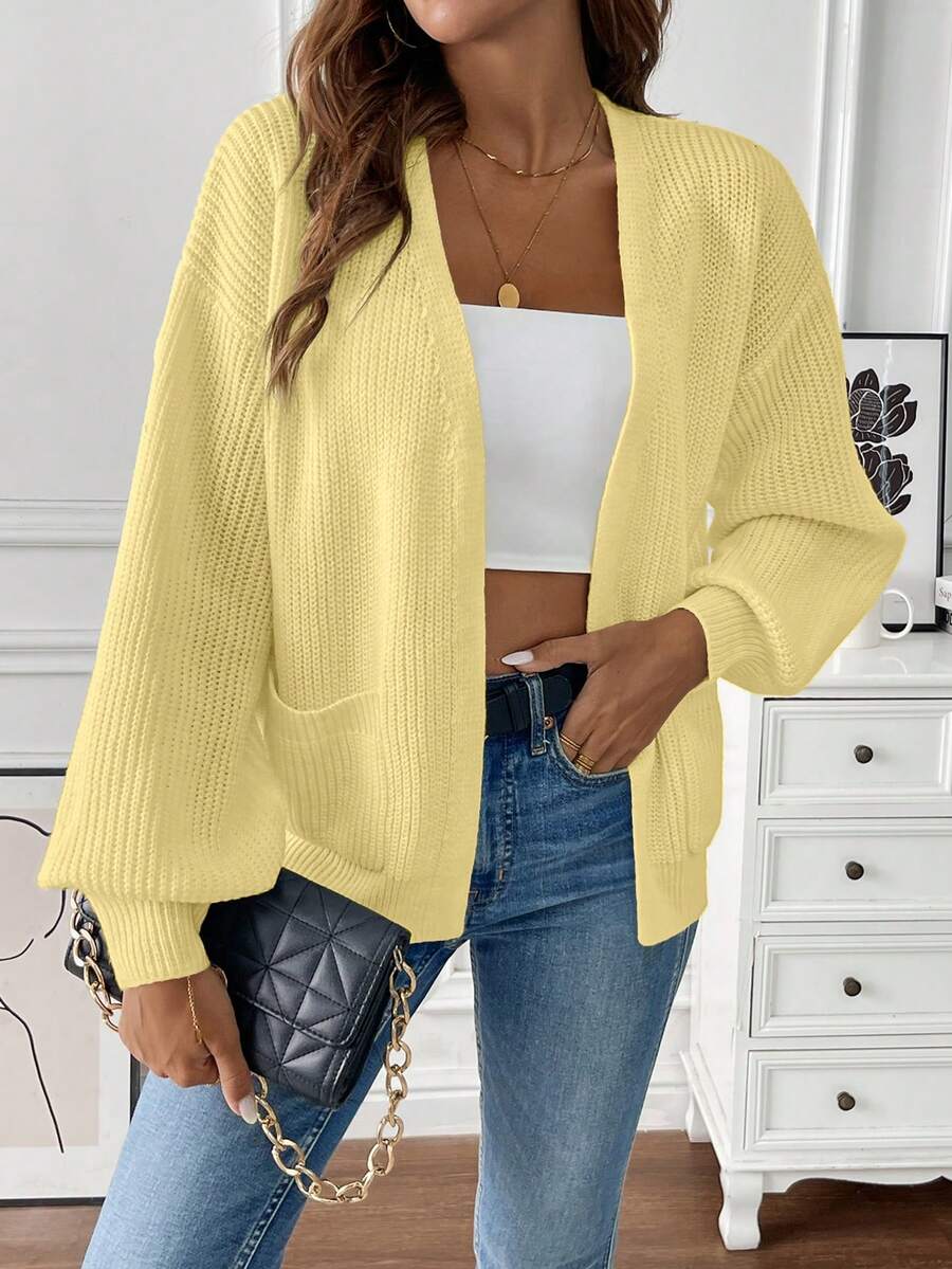Marlowe | Ribbed Cropped Cardigan with Pockets for Women