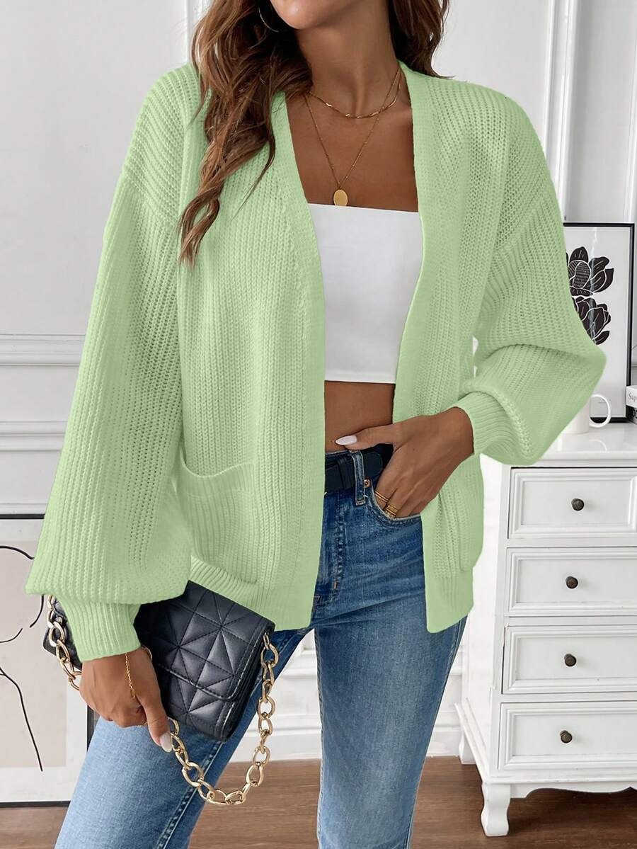 Marlowe | Ribbed Cropped Cardigan with Pockets for Women