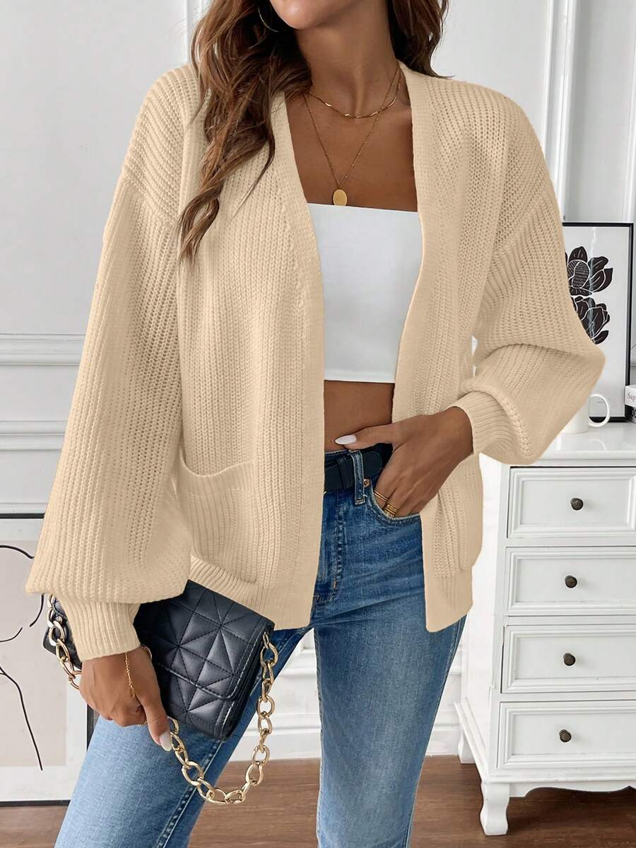 Marlowe | Ribbed Cropped Cardigan with Pockets for Women