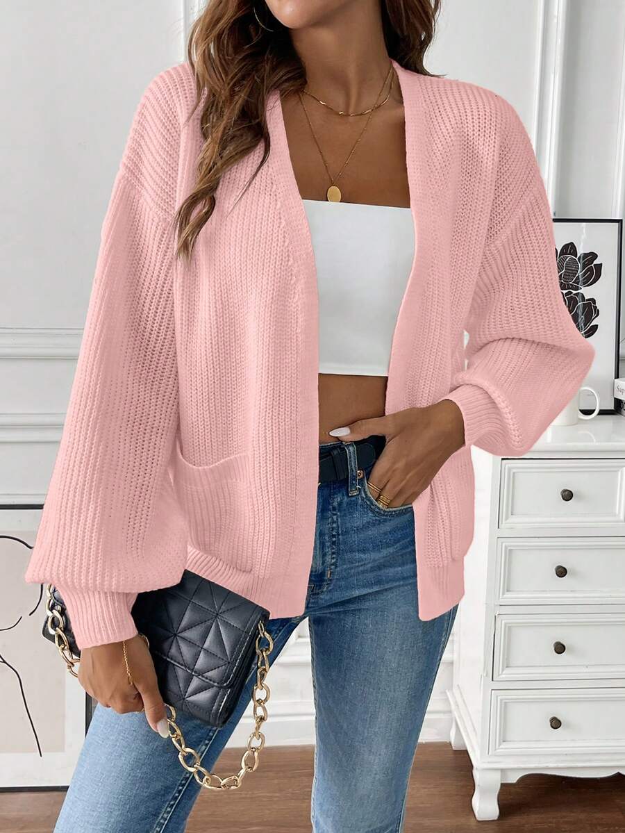 Marlowe | Ribbed Cropped Cardigan with Pockets for Women