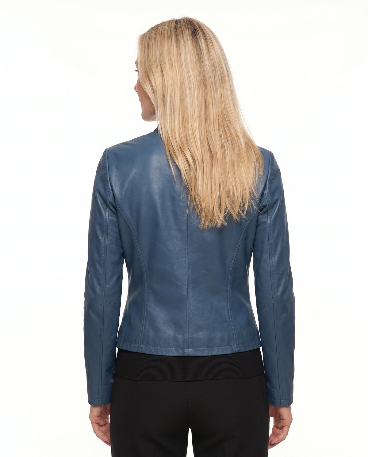 Thessaly | Notch Lapel Leather Jacket for Women