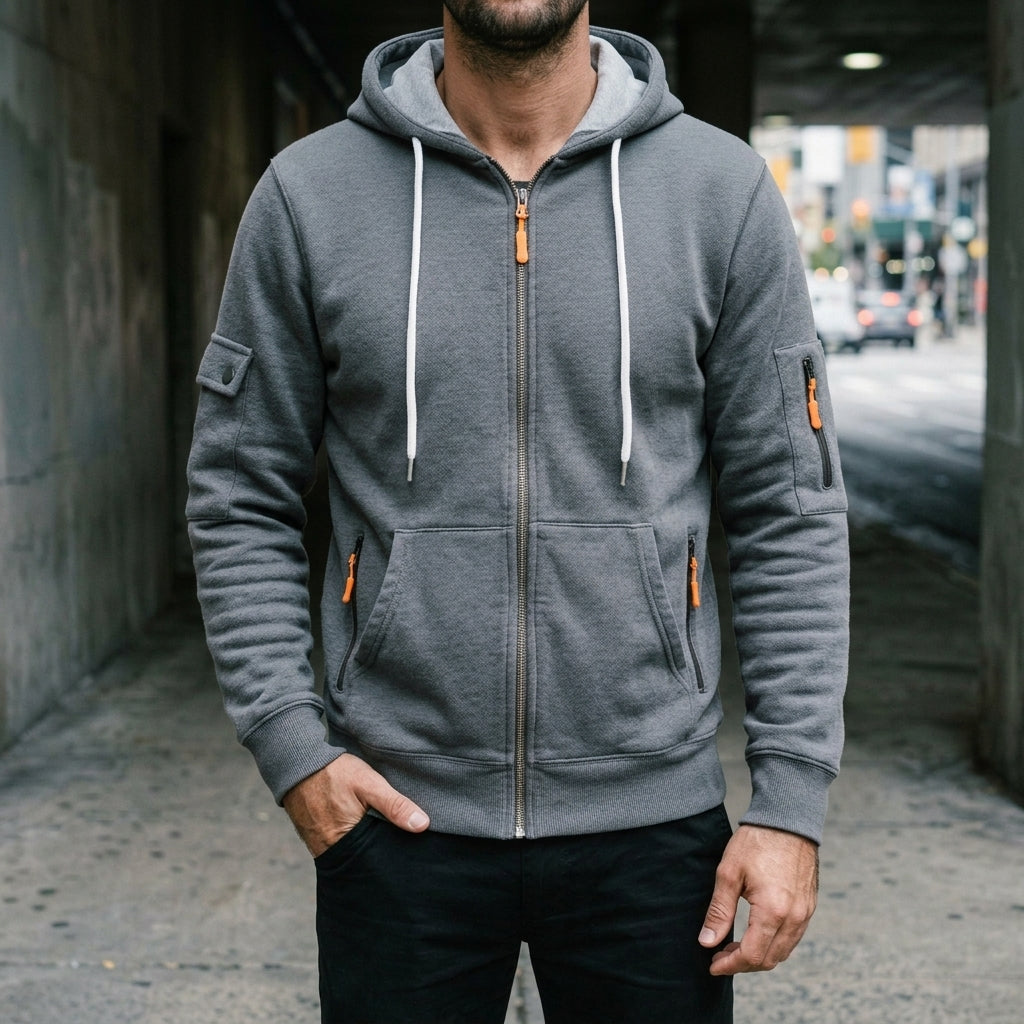 Declan | Quarter-Zip Utility Hoodie with Pockets for Men