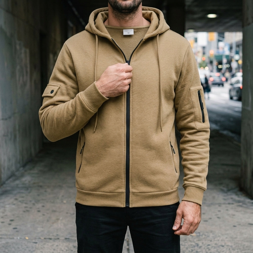 Declan | Quarter-Zip Utility Hoodie with Pockets for Men