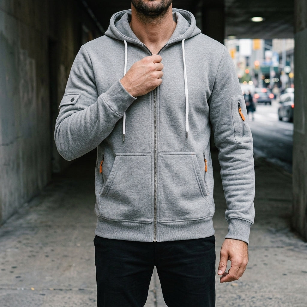 Declan | Quarter-Zip Utility Hoodie with Pockets for Men
