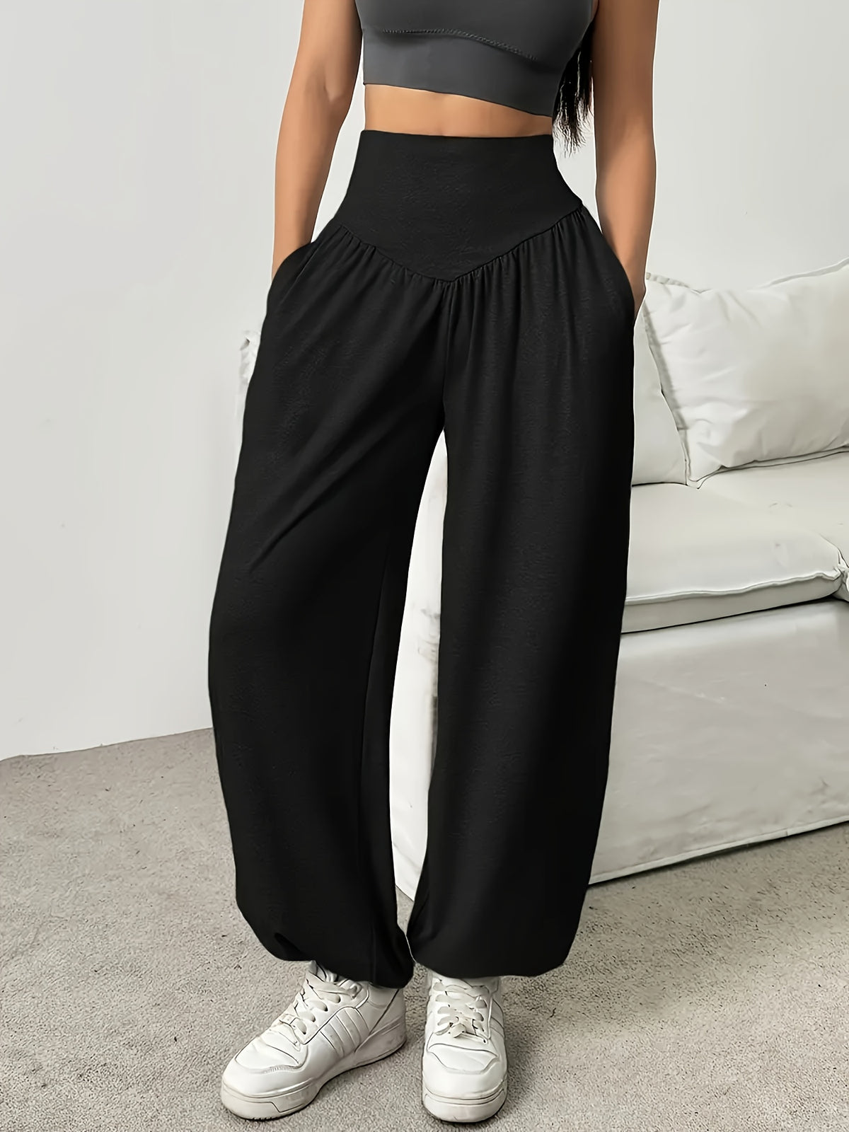 Meret | High-Waist Wide-Leg Sweatpants with Pockets for Women