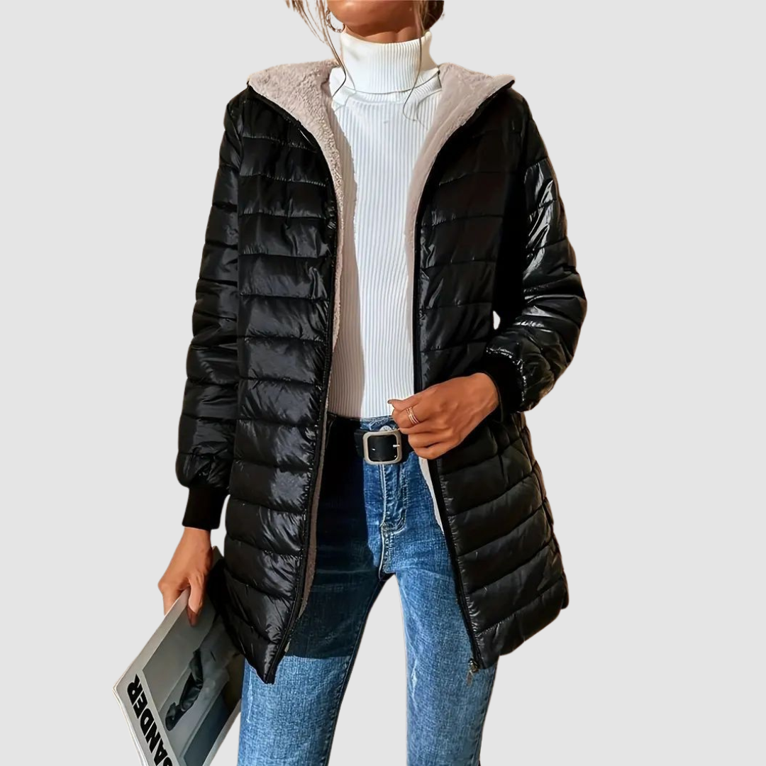 Devon | Women's Long Winter Coat Hooded Belted Silhouette