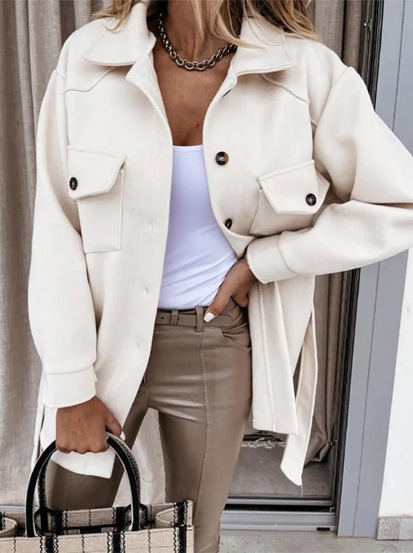Cordelia | Notch-Lapel Trench Coat with Button-Front for Women