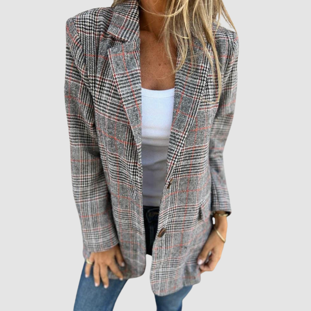 Selena | Women's Plaid Blazer Coat Tailored Fit – Office to Weekend