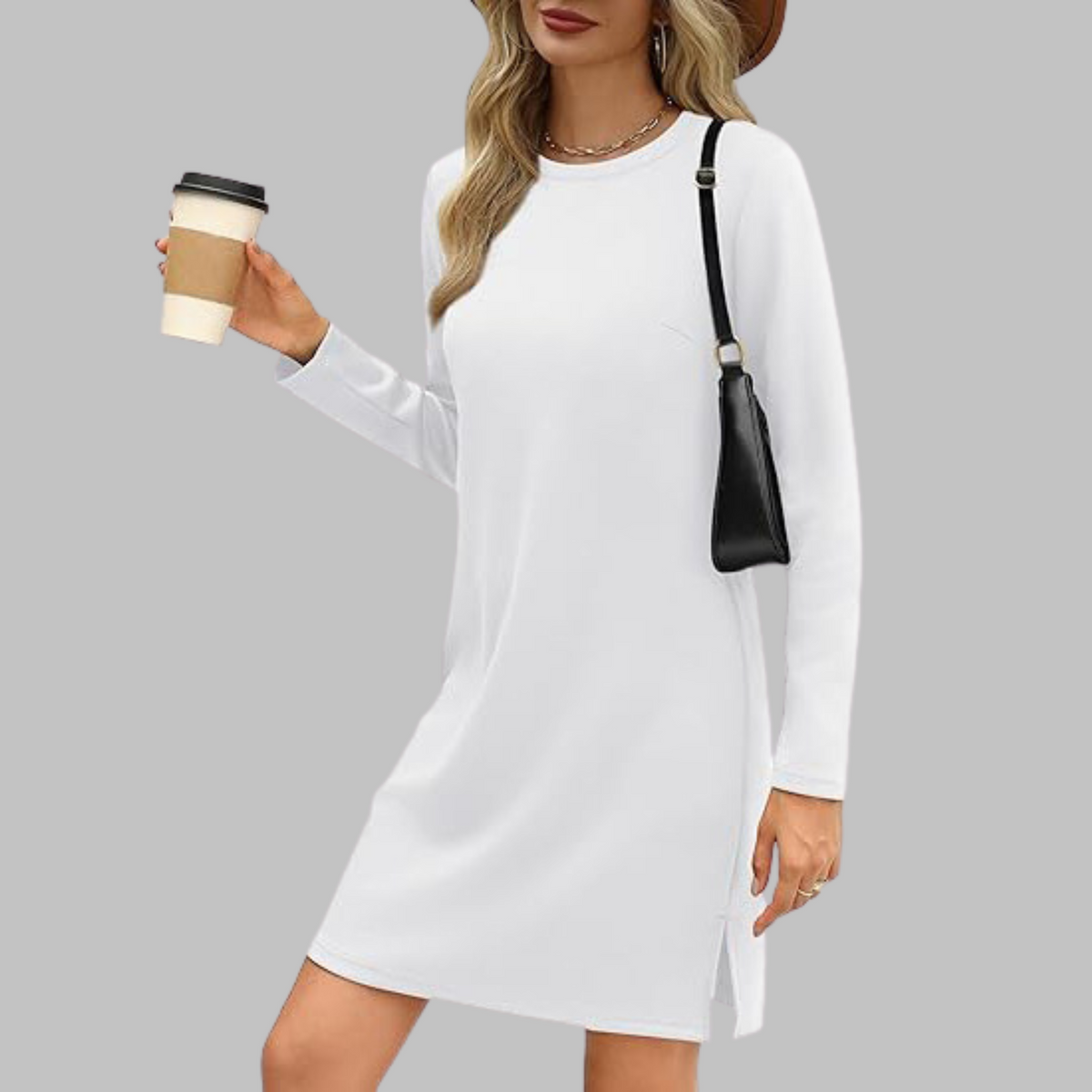 Gretchen | Round Neck Straight-Cut Long Dresses Sleeve for Women