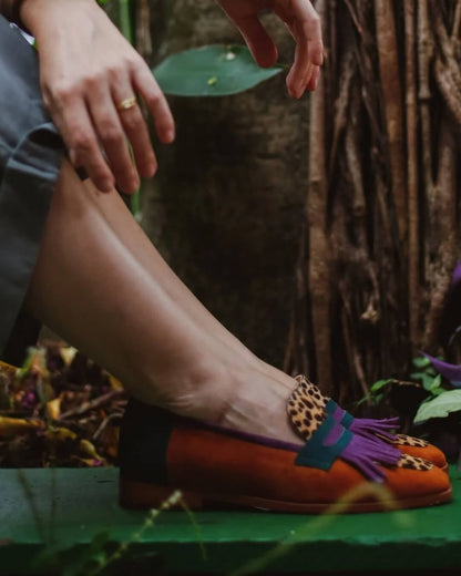 Hallie | Women's Leopard Print Tassel Loafers Slip-On Flats