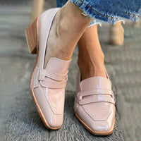 Eden | Women's Loafers Shiny Wide Heel Slip-On