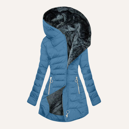 Ginnette | Women's Faux Fur Lined Down Jacket - Hooded Winter Coat