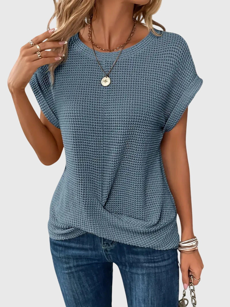 Isa | Women's Elegant Crew Neck Blouse for Work & Parties