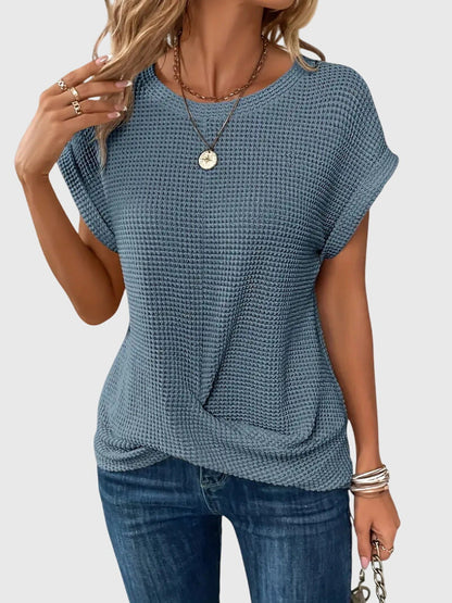 Isa | Women's Elegant Crew Neck Blouse for Work & Parties