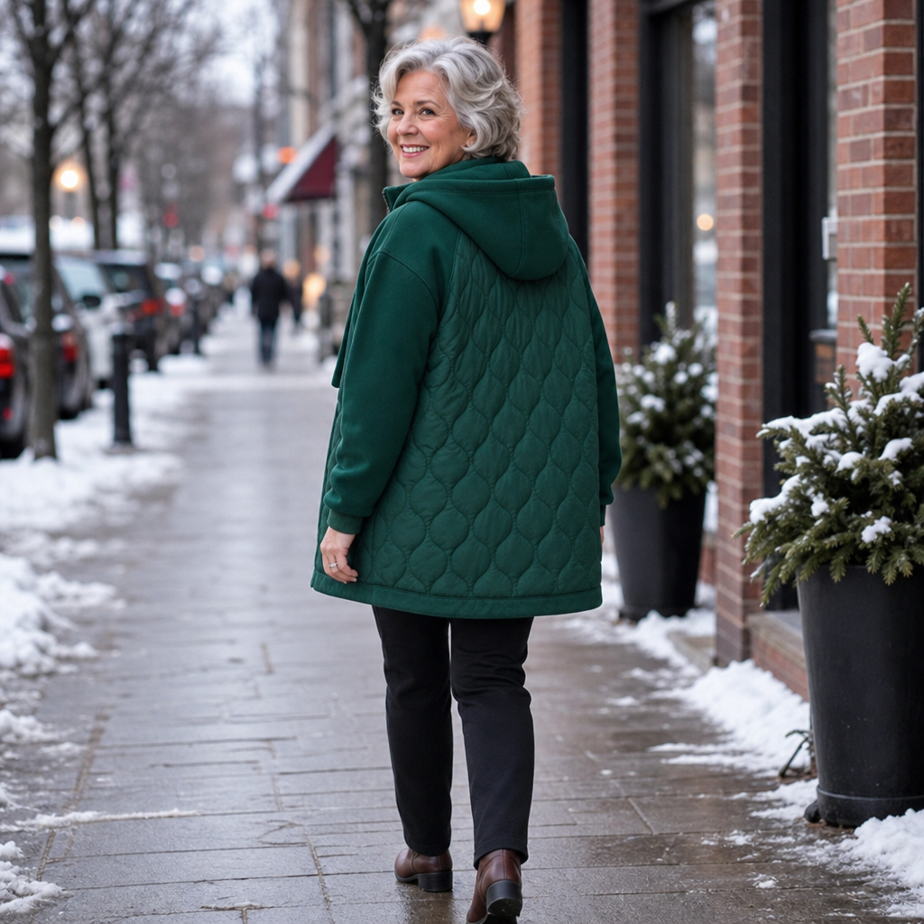 Zora | Quilted Hooded Puffer Jacket with Color-Block Panels